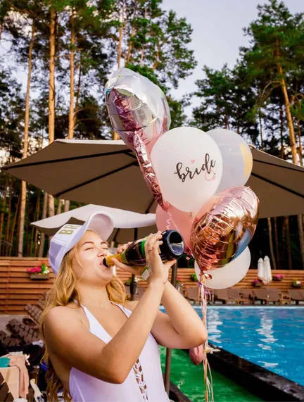 Bride at a Magaluf pool party