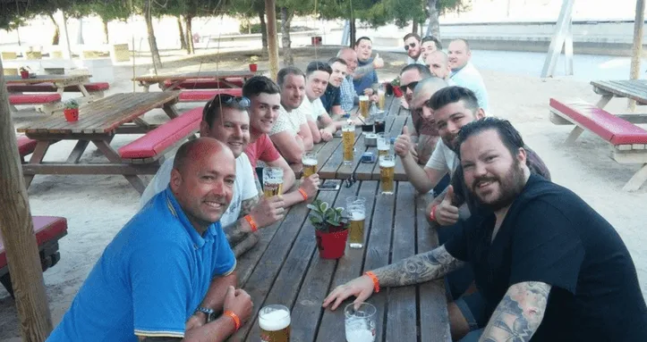 Stag group enjoying the Magaluf beachfront