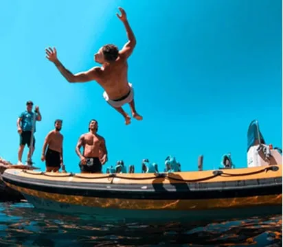 Stag group on a boat in Magaluf