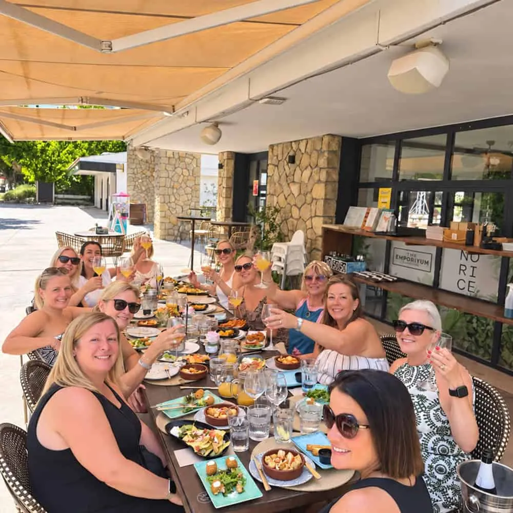 A tapas and drinks table set for brunch