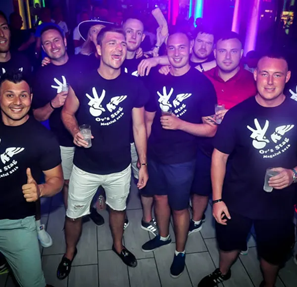 VIP stag party table with bottles and sparklers